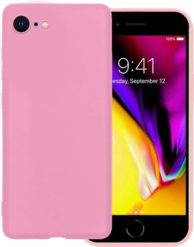 Hoes - Geschikt voor Apple iPhone 7 - Sterk & Shockproof - Hoesje Cover - Siliconen Case - Lichtroze