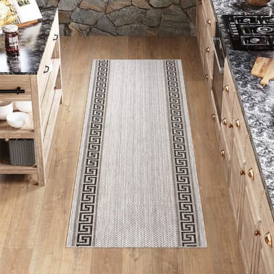 Tapiso Melissa Loper Laagpolig Lichtgrijs Vloerkleed Indoor Outdoor Maat- 70x750