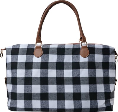 Clayre & Eef Reistas 56x35 cm Wit Zwart Synthetisch Tas