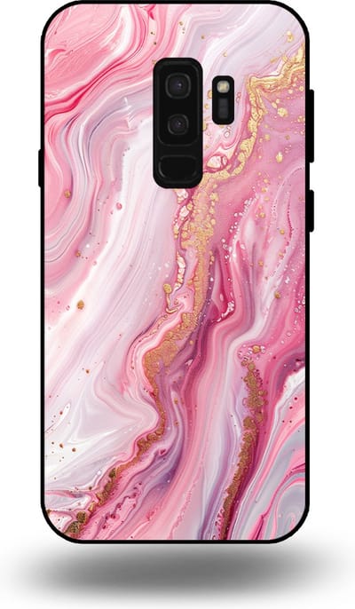 Smartphonica Telefoonhoesje geschikt voor Samsung Galaxy S9 Plus met marmer opdruk - TPU backcover case marble design - Roze geschikt voor Samsung Galaxy S9 Plus