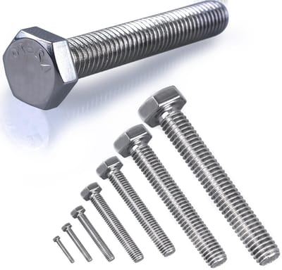Zeskantschroeven RVS - Bout Schroef - Verbindingen Maken - Volledige Schroefdraad - M10 x 160 mm - Zilverkleurig