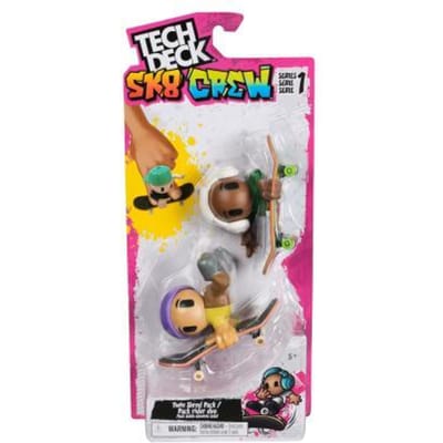 Tech Deck Sk8 Crew - 2 unieke vingerskateboards met skaterfiguur - stijlen kunnen verschillen