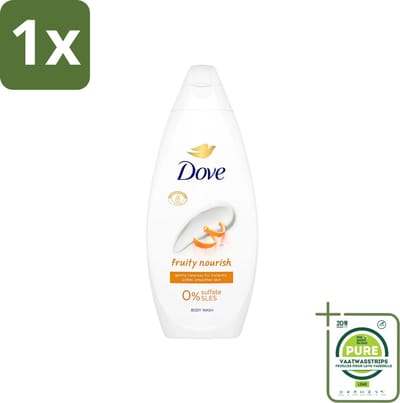 1 x Dove Fruity Nourish - Douchegel - Sulfaatvrij - 250 ml - Douchegel - Dove - Fruity Nourish - Hydraterend - Voedend