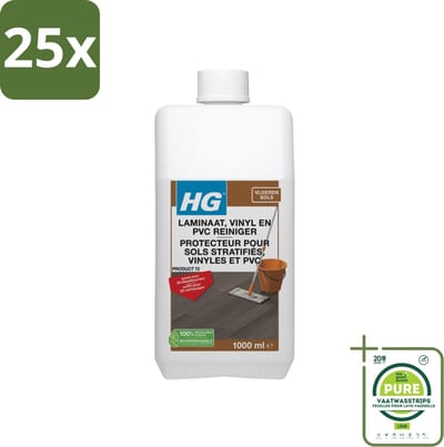 25 x HG Laminaat Reiniger 1 liter - Grootverpakking - Laminaatvloer Reiniger - Vloerreiniger - Laminaat Schoonmaak - HG Reiniger - Dweilreiniger