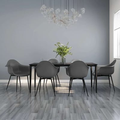 vidaXL - Eetkamerstoelen - 6 - st - PP - grijs