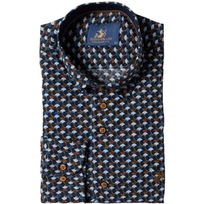 Eden Valley - Lange mouw overhemd - Heren - XL - Blauw - Katoen - 515040 Modern fit