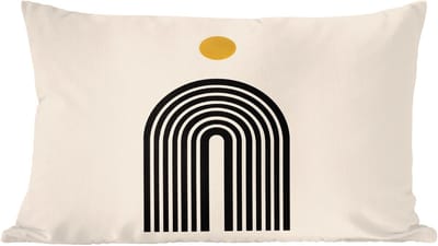 Sierkussens - Kussentjes Woonkamer - 60x40 cm - Minimalistisch - Zwarte boog - Gouden cirkel