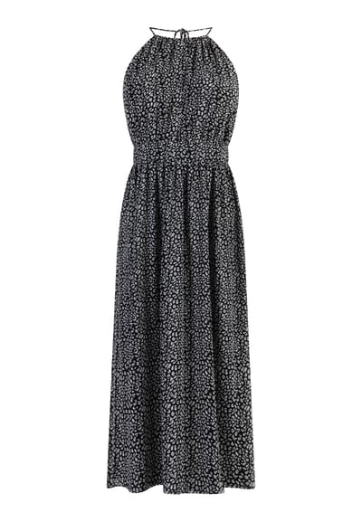 Faina Midi-jurk van chiffon Dames zwart wit