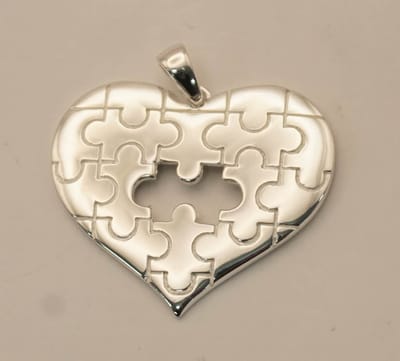 Sterling zilveren hanger hartje puzzelstukjes met een ontbrekende puzzelstukje - zilveren hanger voor geliefde dat zijn of hij jouw ontbrekende stukje is - hartjes hanger cadeau tip ! - valentijn hangertjes