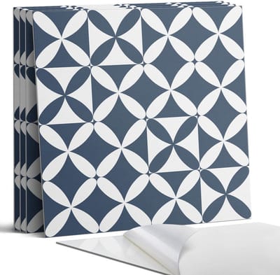 Coloray Wandpanelen Zelfklevend - Geometrisch bloemenpatroon Zelfklevende Wandpanelen - 50 cm x 50 cm - Marine Wandpaneel PVC - 5 stuks - Mozaïeken Wandpanelen Zelfklevend - Wandpanelen Keuken - Wandpaneel Badkamer