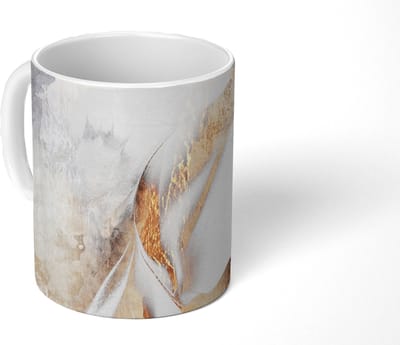 Mok - Koffiemok - Abstract - Gold - Design - Luxe - Mokken - 350 ML - Beker - Koffiemokken - Theemok
