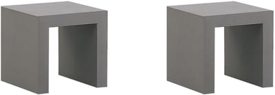 TARANTO - Tuinstoel set van 3 - Grijs - Vezelcement
