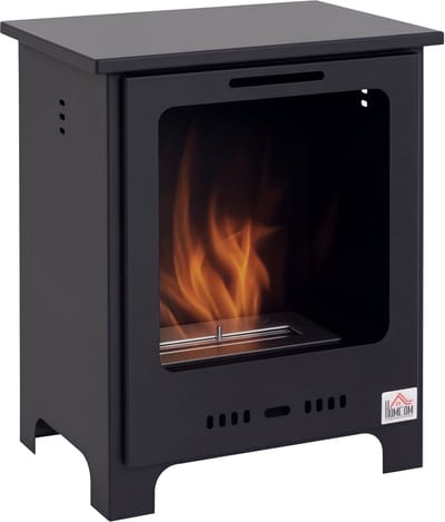 HOMCOM Ethanol Haard - Metaal - 40x30x50cm - Zwart