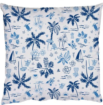 Sierkussens - Kussentjes Woonkamer - 50x50 cm - Zee - Strand - Blauw - Wit