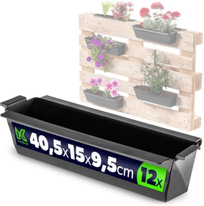 Veere bloempot voor europallets 40,5 cm zwart 12 st.