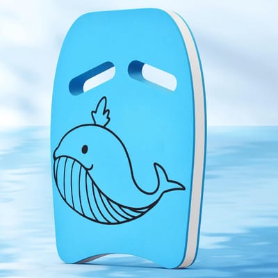 Zwemplank Kinderen - Zwemhulp Trainingsplank - Leren Zwemmen - Vrolijk Cartoon Design - 41 x 28.5 cm - Blauwe Vinvis