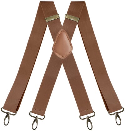 Verstelbare Y-vormige bretels met draaiklippen - 120 cm lange zwarte unisex bretels voor werk, feest en reizen-bruin