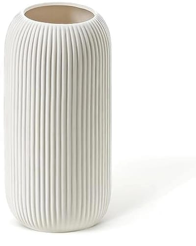 Dailygoods- Keramische Vaas handgemaakt - Bloemenvazen voor Binnen - Waterdicht - Moderne Boerderijvaas - Woondecoratie - 20 cm - Bloemenvase