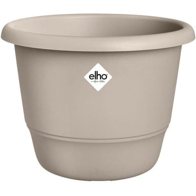 Elho Amiga Rond 55 - Grote Bloempot voor Binnen & Buiten - 100% Gerecycled Plastic - Ø 55 x H 41.3 cm - Paddenstoel beige