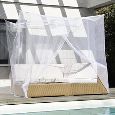 Reisklamboe voor tweepersoonsbed, 220x200 cm, wit, dubbele opening