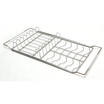 Égouttoir à vaisselle dans l'évier Acier Inoxydable Gain de Place Réglable Inoxydable Antidérapant Caoutchouc Extensible Égouttoir à vaisselle pour évier Dans white