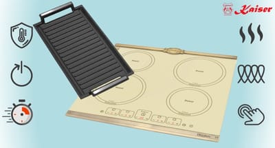 Kaiser KCT 6195 IElfEm incl. grillplaat, inductiekookplaat 60cm, zelfvoorzienend, kookplaat 4xQickHeat kookzones