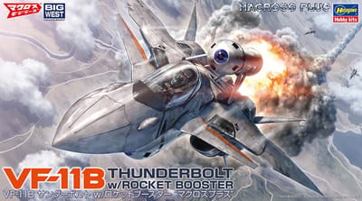 Hasegawa Modelbouwpakket Militaire voertuigen - 65891 Macross Plus VF-11B Thunderbolt met Raketbooster - Science Fiction Ruimtejager Plastic - 1:72 - Modelbouw