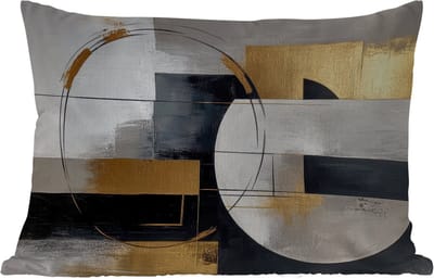 Buitenkussens - Abstract - Goud - Zilver - Vormen - Aesthetic - 60x40 cm - Weerbestendig