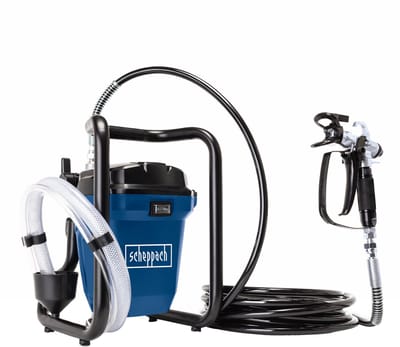 Scheppach Airless Elektrische Verfspuit PTSA350 - Voor het gelijkmatig aanbrengen van verf op verschillende oppervlakken - Rechtstreekse aanzuiging uit de verfemmer