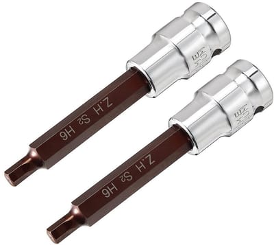 Allecto - Hex Bit Socket - 1/2" Drive - Premium S2 Staal - 6 mm - Doppenset voor Momentsleutel - Ideaal voor Klusprojecten - 100 mm Lengte