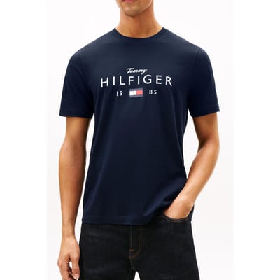 Tommy Hilfiger Logo Graphic Jersey Crew Neck T-shirt Desert Sky Taglia: M | T-shirt stampate Outlet | Uomo