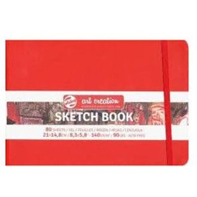 Carnet Croquis - 21 x 14,8cm - 80 feuilles - 140g - rouge - Royal Talens blanc