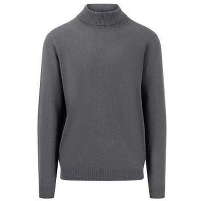 Fynch-Hatton Trui Rollneck Uni Color Cashmere Steel / male