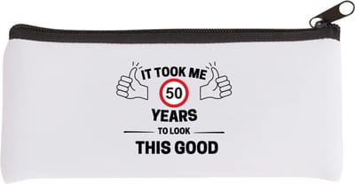Akyol - hoera 50 jaar Etui - Verjaardag cadeau - papa - mama - collega - grappige tekst - 20 bij 9 cm