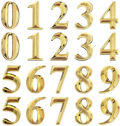 Dailygoods- Deurhuisnummers 3D - 20 Stuks - Zelfklevend - Goud - Duurzaam - Vochtbestendig - Luxe Ontwerp - Huisnummers