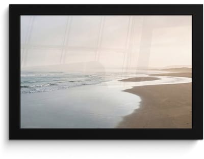 Poster in lijst - Fotolijst 30x20 cm - Posters - Kustlijn - Strand - Oceaan - Posterlijst zwart - Decoratie - Wanddecoratie woonkamer - Muurdecoratie slaapkamer