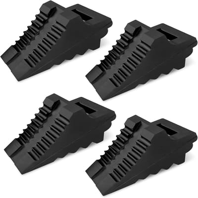 Rubberen Wielblokken - 4 Stuks - Heavy Duty Trailer Chock - 21.8cm x 3.8cm x 12cm voor Auto, Camper, Vrachtwagen en ATV