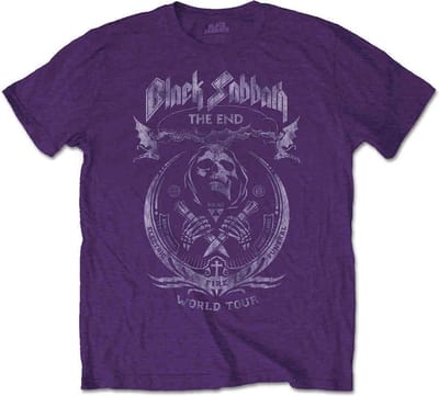 Black Sabbath Heren Tshirt -M- The End Mushroom Cloud Paars