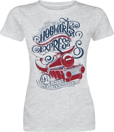 Harry Potter All Aboard The Hogwarts Express T-shirt heather grey S Dames