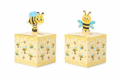 Uitdeeldoosjes Bijen - Traktatie Doosjes Kinderfeestje - 24 Stuks - 5,4 x 5,4 x 9,8 cm - Cadeaudoosjes