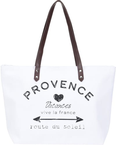 Strandtas Provence wit - 31 x 45 cm - Strandshoppers - van polyester