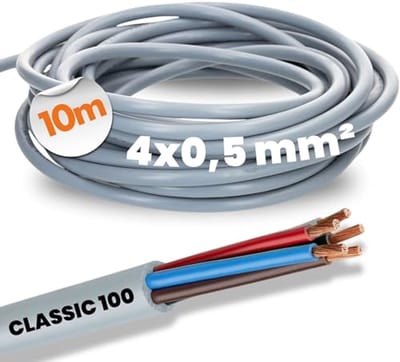 Kleurgecodeerde PVC-stuurleiding 4-aderig 0,5 mm² voor flexibele en vaste installatie