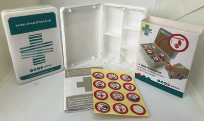Mini-Apotheek - Pillendoosje - Reisverpakking - Compacte afmeting: 8,5 x 5,8 x 2,3 cm