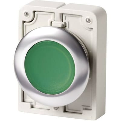 Eaton 182927 M30C-FDL-G Druktoets Plat, Rond, Verchroomd Knop Groen 1 stuk(s) Single