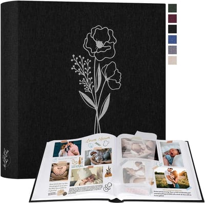 Dailygoods- Fotoalbum groot - 100 Witte Pagina's - Scrapbook Fotoalbum - Linnen Hoes - Hoogwaardige Scheidingswanden - Capaciteit 500 Foto's