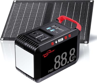 Draagbare Zonne Generator 80W met 21W Opvouwbaar Zonnepaneel en 88.8Wh Batterij voor Camping en Buiten