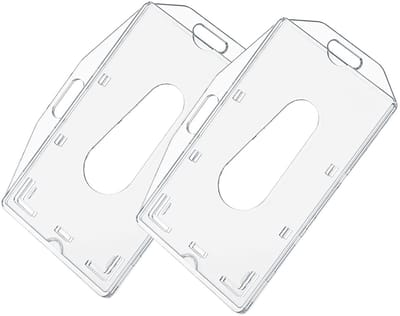Dailygoods- ID-kaarthouder van duurzaam hard plastic - ID-kaarthoezen - voor kantoor/school - voor rijbewijzen/paspoorten - 2 stuks - robuuste bescherming - Kaarthoes