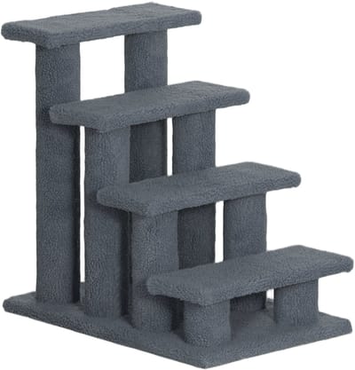 Wishdor - Kattenkrabpaal - pluche - meerdere niveaus - L63,5 x B43 x H60 cm Gray