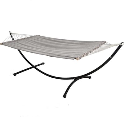 Dubbele Hangmat met Frame tot 120kg - 300x100 Metalen Tuin Standaard - Hangmat voor 2 Personen