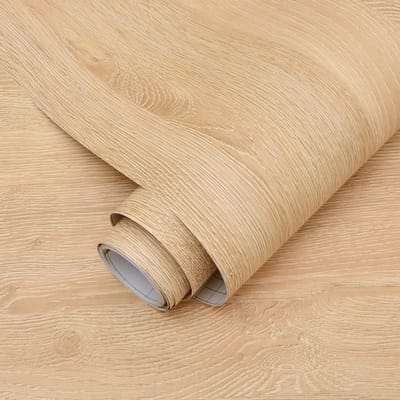 Zelfklevend Behang - Muurdecoratie - Waterbestendig - 30 cm x 3 m - Geel eikenhoutnerf